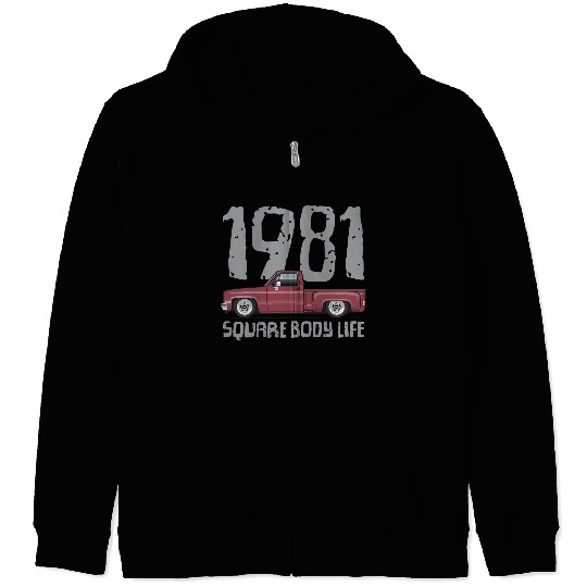 1981 Square Body Life Carmine Zip Hoodies