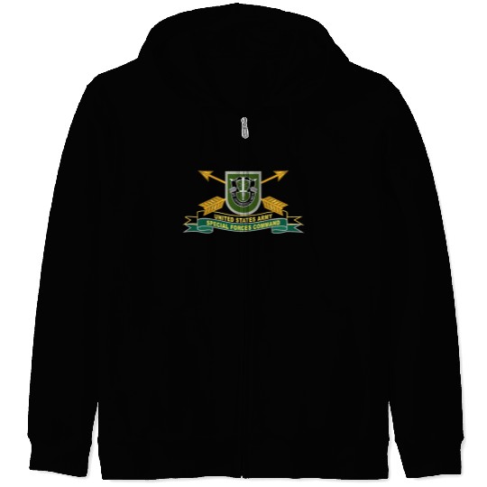 Army US Army Special Forces Command Flash Zip Hoodies