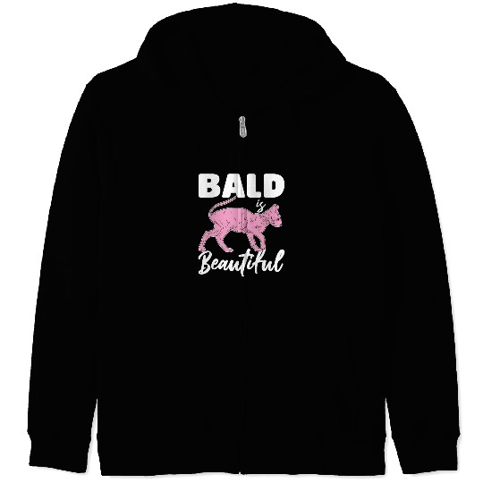 Bald Is Beautiful Sphynx Cat Hair less Sphynx Zip Hoodies