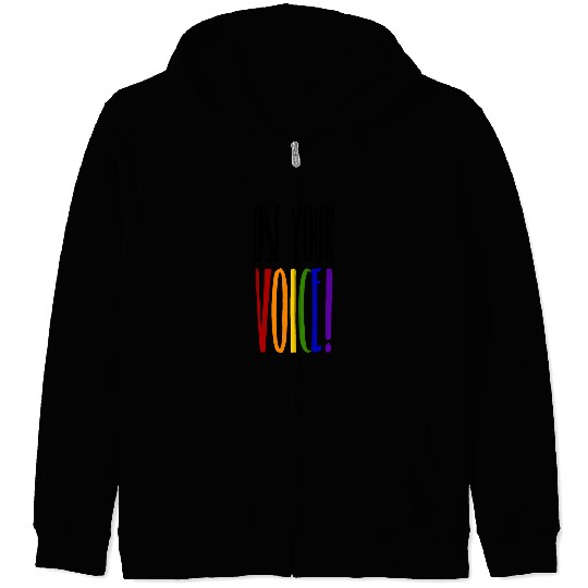 Use your voice! LGBTQ Gay Pride CSD Coming Out Zip Hoodies