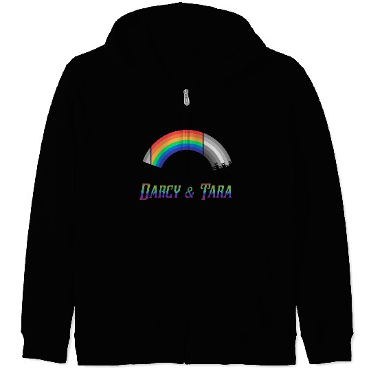 Heartstopper Rainbow Darcy and Tara LBGTQIA+ Zip Hoodies