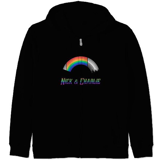 Heartstopper Rainbow LBGTQIA+ Nick and Charlie Zip Hoodies