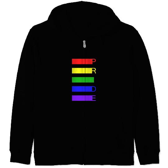 PRIDE Rainbow Flag Colors Zip Hoodies