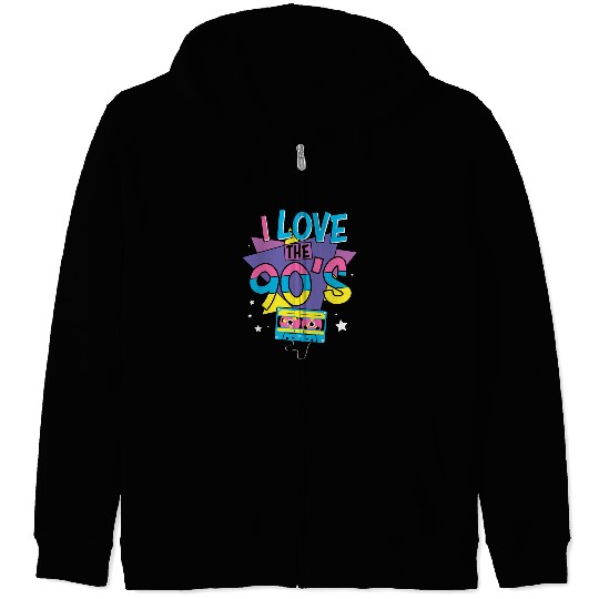 I Love The 90's Retro Zip Hoodies