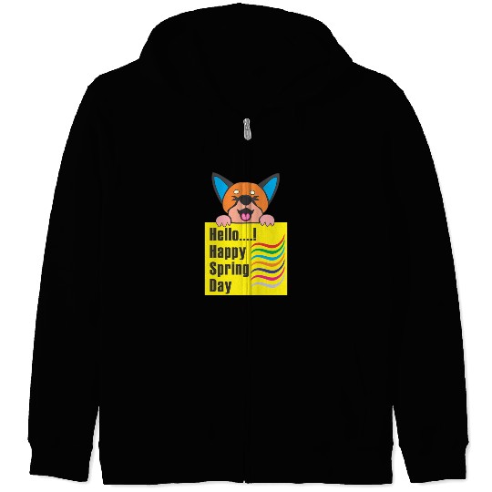 happy spring day best design Zip Hoodies