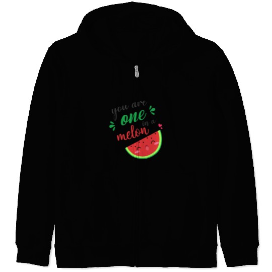 you are one in a melon- cute watermelon Zip Hoodies