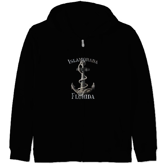 Islamorada Florida Keys Nautical Anchor Sailing Zip Hoodies