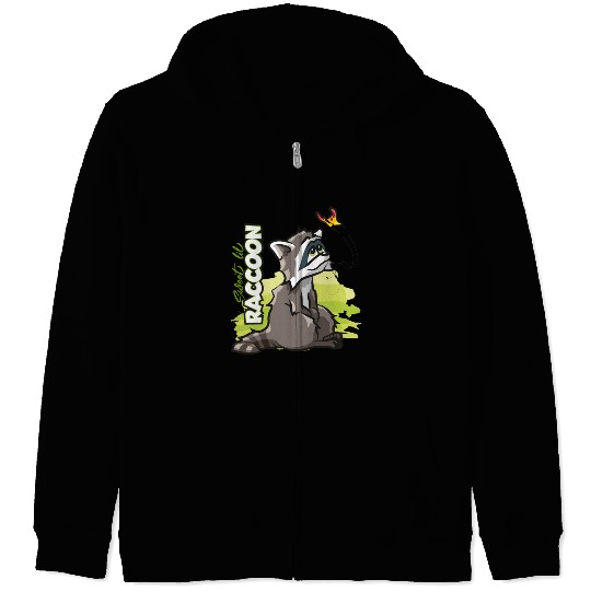 Sweet Little Raccoon with Butterfly Zip Hoodies