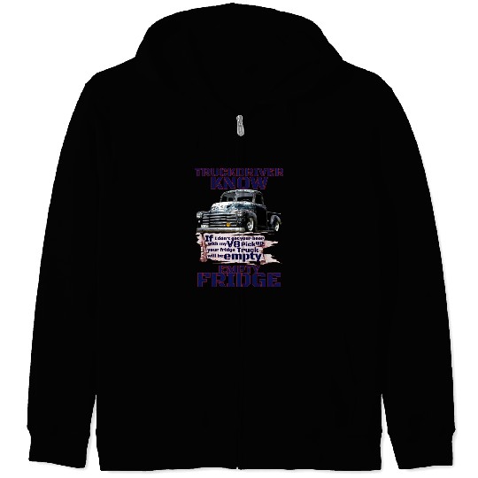 V8 Truck Driver under American Flag Zip Hoodies
