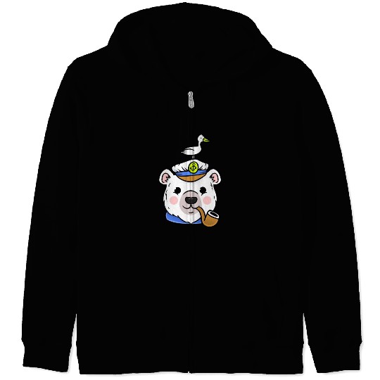 Polar Bear Sailor Captain For Sailing Lover Zip Hoodies