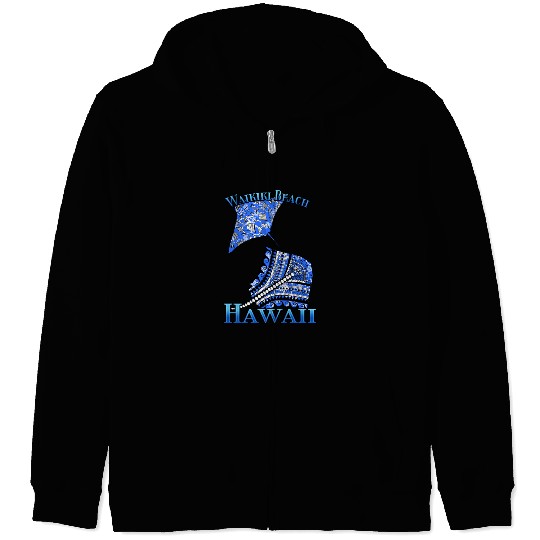 Waikiki Beach Vacation Tribal Stingrays Zip Hoodies