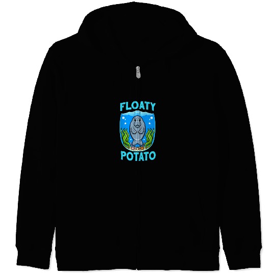 Manatees Sea Cow Floaty Potato Manatee Zip Hoodies