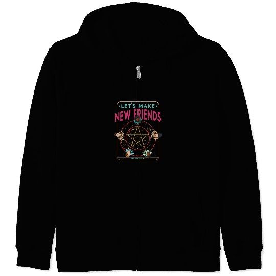 Let's Make New Friends, Retro Occult Wiccan Zip Hoodies