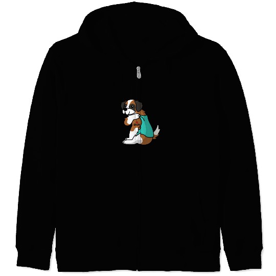 Saint Bernard I Love Grandma Zip Hoodies