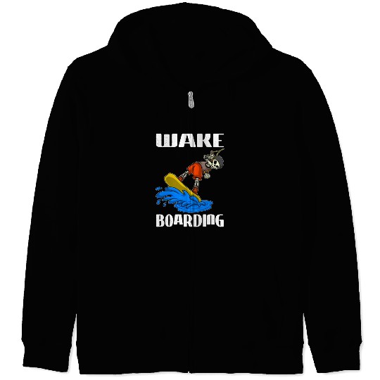 Wakeboarder Skeleton On The Wakeboarding Zip Hoodies