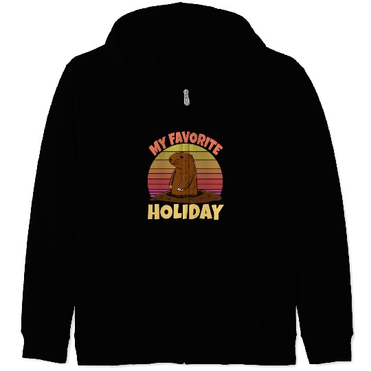 My Favourite Holiday Groundhog Zip Hoodies