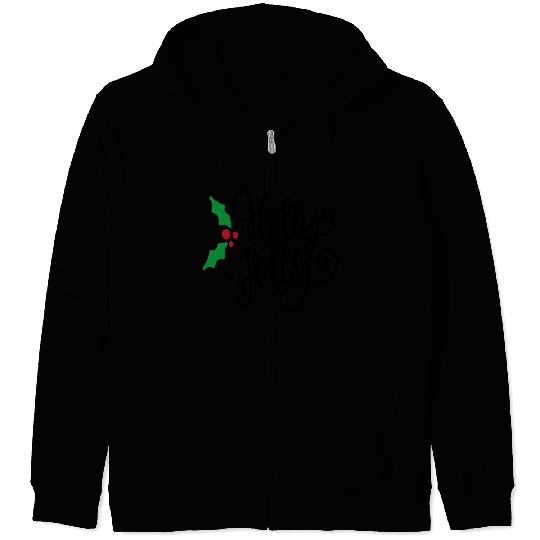 Holly Jolly Mistletoe Holiday Zip Hoodies