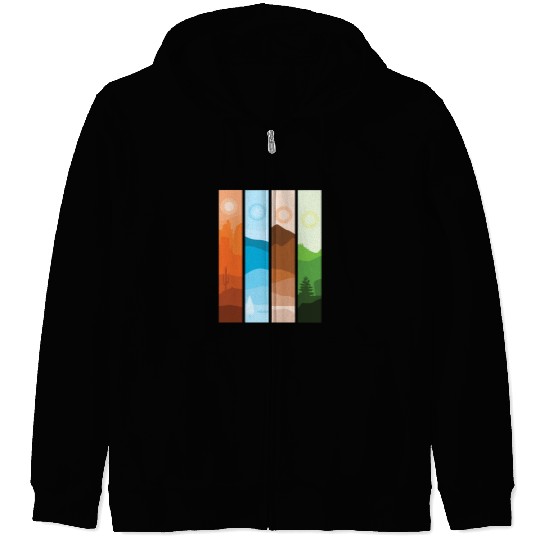 Artistic Nature Wilderness Mountain Landscape Zip Hoodies