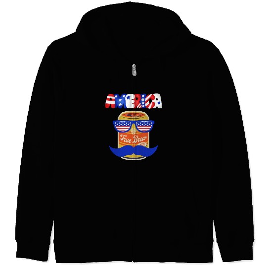 funny patriotic mullet beer 4th of july summer Zip Hoodies