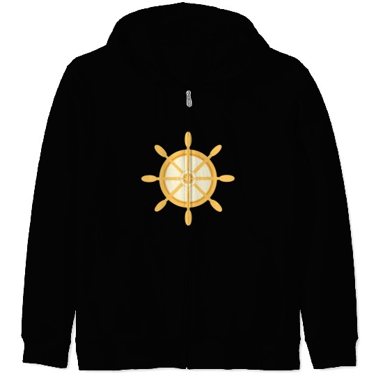 Ship's Wheel, nautical star & cardinal points Zip Hoodies