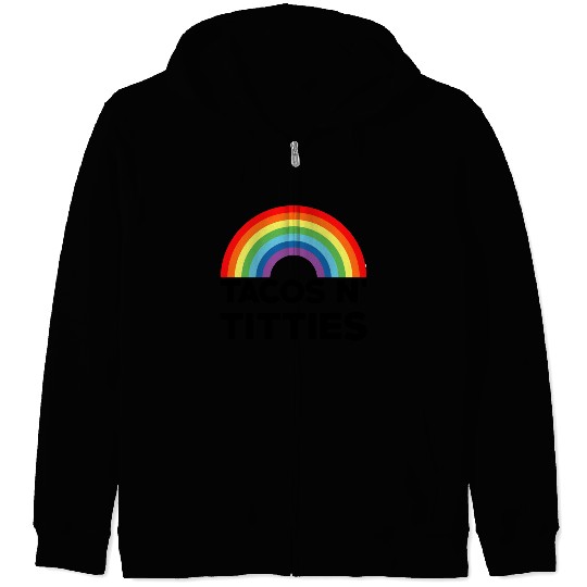 Tacos and Titties Funny LGBT Gay Pride Gifts LGBTQ Zip Hoodies