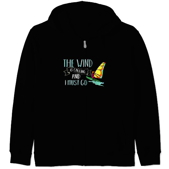 Windsurfing Board Sail Paddle Windsurfer Zip Hoodies