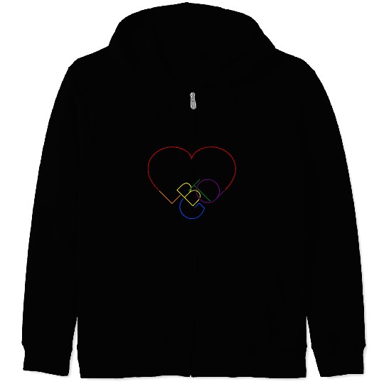 LGBT pride rainbow heart Zip Hoodies