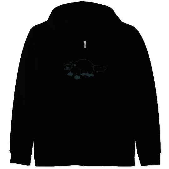 Cute little walking squat platypus Zip Hoodies
