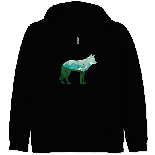 Mountain Wolf Zip Hoodies