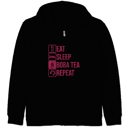 Daily Repeat Boba Tea Zip Hoodies