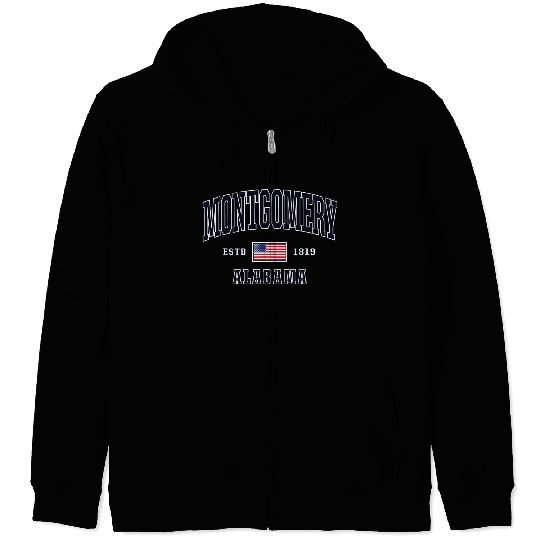USA FLAG Stars Stripes Montgomery Albm Zip Hoodies