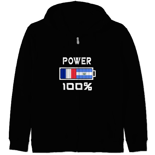 El Salvador and France power 100% Zip Hoodies