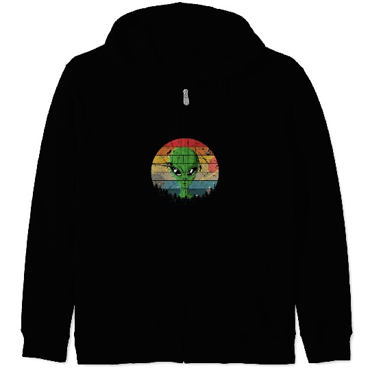 Alien Gift Extraterrestrial UFO AREA 51 Sci-fi Zip Hoodies