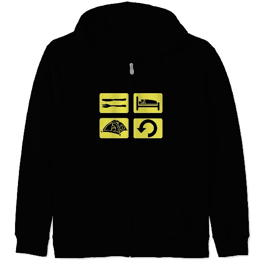 wilderness camping daily repeat Zip Hoodies
