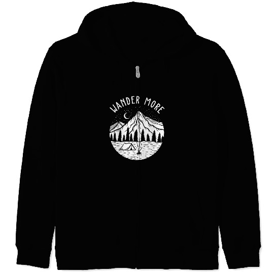 Mountains Landscape Celestial Nature Camping Zip Hoodies