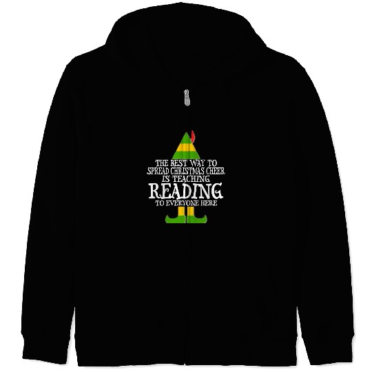 Spread Christmas Cheer Teaching Reading Teacher El Zip Hoodies