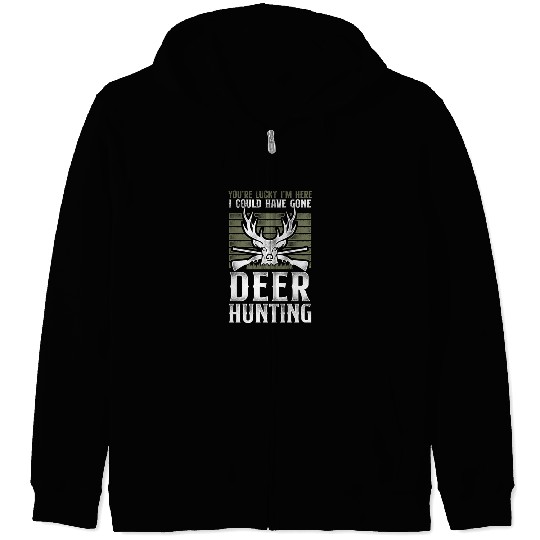 Buck Deer Hunting Hunter Vintage Zip Hoodies