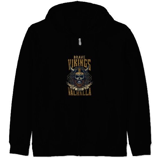 Vikings Warrior Nordic Mythology Fighter Zip Hoodies