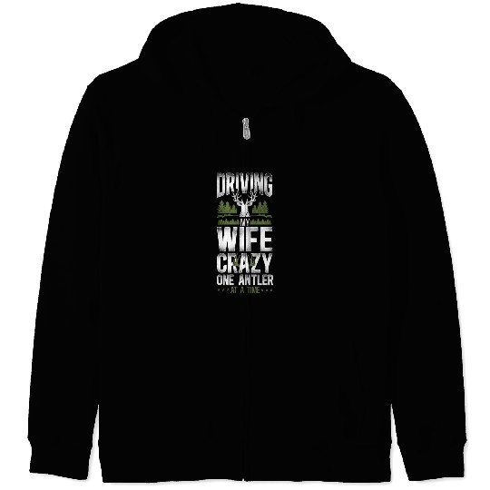 Buck Deer Hunting Hunter Wife Zip Hoodies