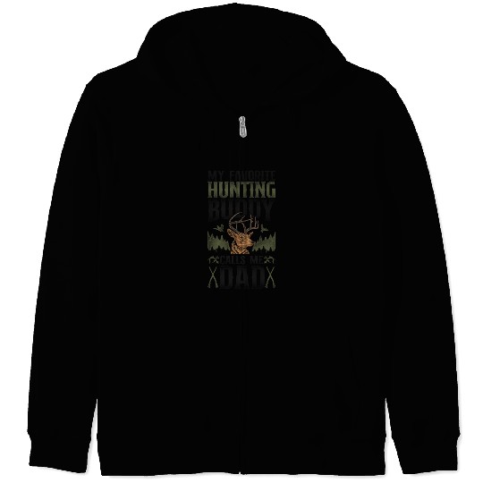 Buck Deer Hunting Hunter Dad Zip Hoodies