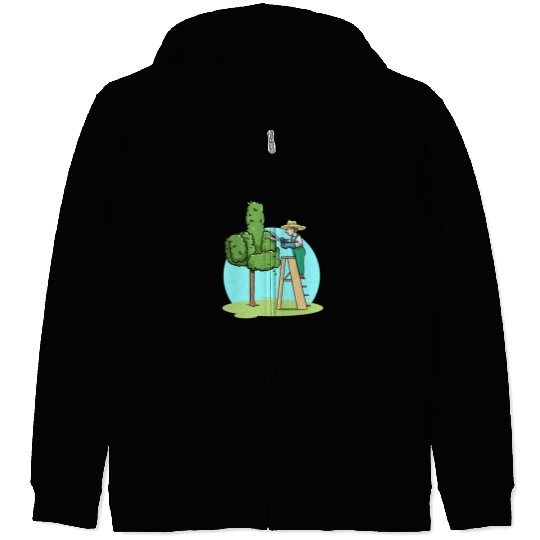 Garden Gardener Cut Hedge Middle Finger Gardening Zip Hoodies