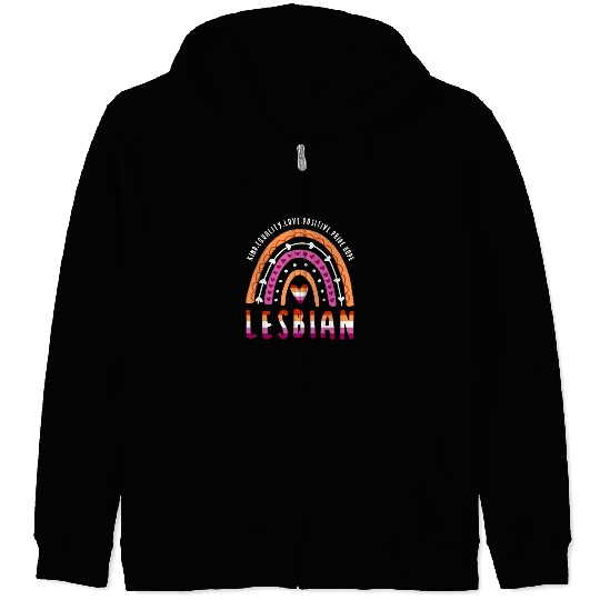 Lesbian Pride Rainbow Zip Hoodies