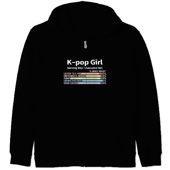 kpop girl, k pop music, korean pop music Zip Hoodies