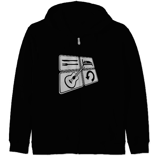 acoustic guitar daily play Zip Hoodies