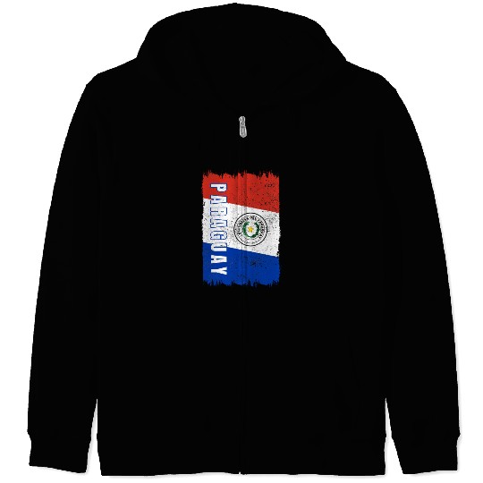 Paraguay Flag Zip Hoodies
