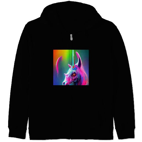 Heavy metal rainbow ultra unicorn Zip Hoodies