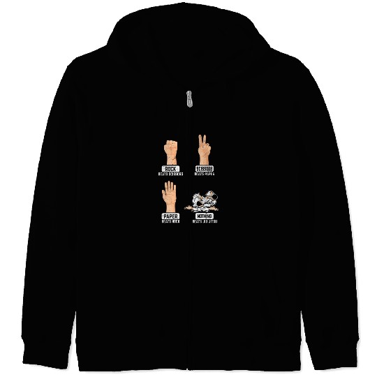 Rock Paper Scissors Nothing Beats Jiu Jitsu BJJ Ji Zip Hoodies