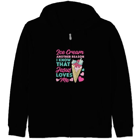 Ice Cream Christian Jesus Cone Ice Zip Hoodies