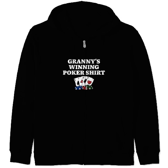Granny's Winning Poker Zip Hoodies Poker Player Grandma