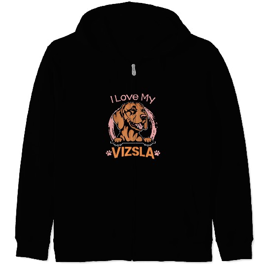 I Love My Vizsla Zip Hoodies